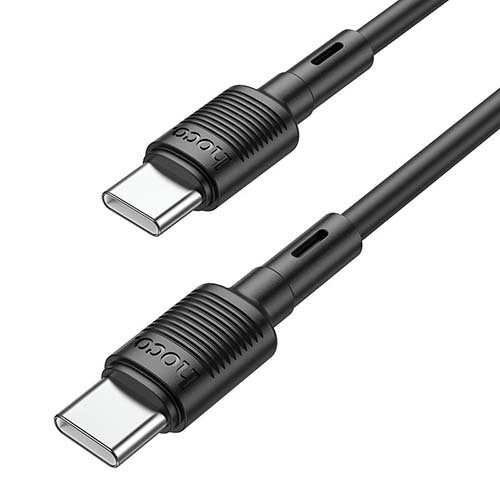 USB кабель Hoco X83 Victory Type-C + Type-C 60W, длина 1 метр (Черный)