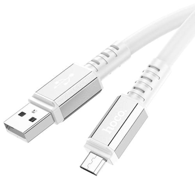 USB кабель Hoco X85 Strength MicroUSB, длина 1 метр (Белый)