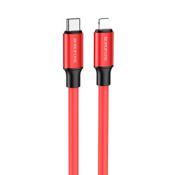 USB кабель Borofone BX82 Bountiful PD Type-C+ Lighting длина 1 метр (Красный) - фото
