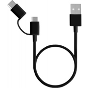 USB кабель ZMI 2 в 1 Type-C + MicroUSB для зарядки и синхронизации, длина 1 метр (Черный) - фото