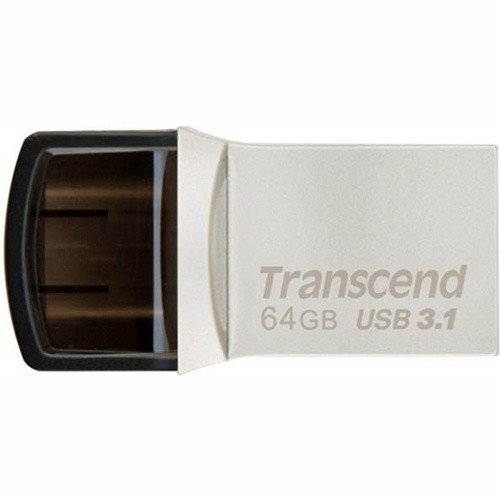USB Флеш 64GB Transcend JetFlash 890 OTG USB 3.1 + Type-C (Серебристый)