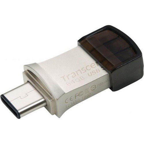 USB Флеш 64GB Transcend JetFlash 890 OTG USB 3.1 + Type-C (Серебристый)