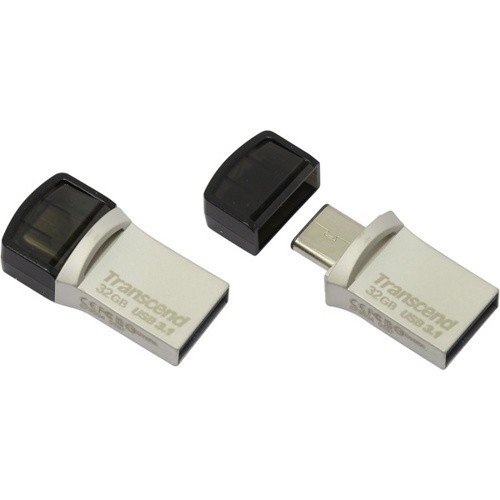USB Флеш 32GB Transcend JetFlash 890 OTG USB 3.1 + Type-C (Серебристый)