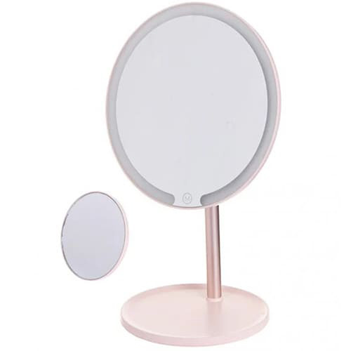 Зеркало для макияжа с подсветкой и увеличением Jordan&Judy NV532 (Розовый)