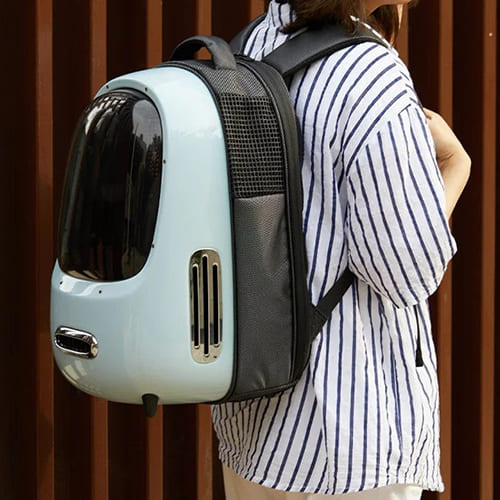 Переноска- рюкзак для кошек Xiaomi PETKIT Fresh Wind Cat Backpack P7701 (Голубой) - фото3