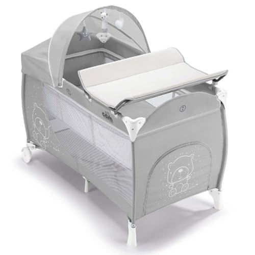 Манеж-кровать CAM Daily Plus с пеленальным столиком L113/247 (Дизайн Тедди серый)