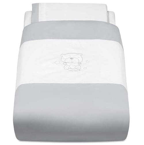Комплект постельного белья САМ Set Piumone Orso Luna G248 (одеяло, бортик, наволочка) (Дизайн Тедди серый)