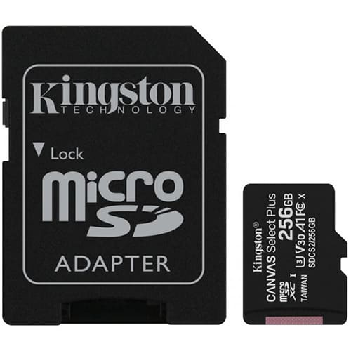 Карта памяти Kingston Canvas Select Plus microSDXC 256ГБ (SDCG3/256GB) + SD адаптер