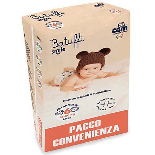 Подгузники CAM Batuffi Smile Pacco Scorta 6 Large 16-30 кг (42 шт)