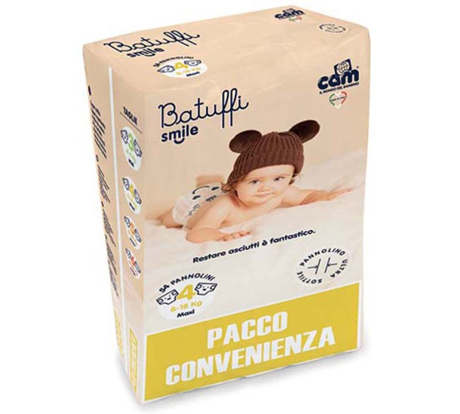 Подгузники CAM Batuffi Smile Pacco Scorta 4 Maxi  8-18 кг (54 шт)