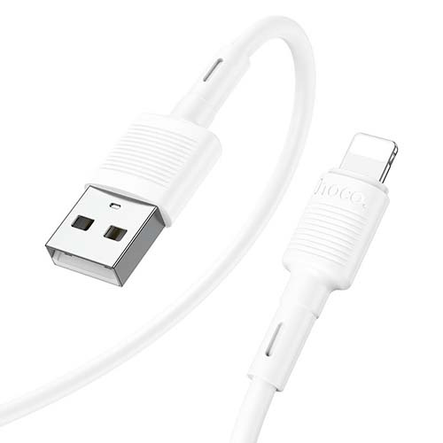 USB кабель Hoco X83 Victory Lightning, длина 1 метр (Белый)