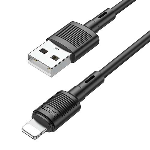 USB кабель Hoco X83 Victory Lightning, длина 1 метр (Черный) - фото3