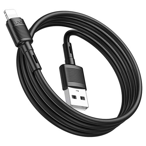 USB кабель Hoco X83 Victory Lightning, длина 1 метр (Черный) - фото4