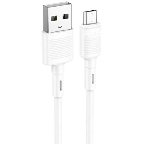 USB кабель Hoco X83 Victory MicroUSB, длина 1 метр (Белый) - фото