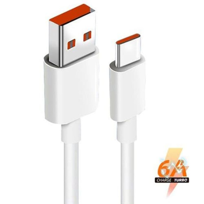 USB кабель Xiaomi 66W Type-C Turbo для зарядки и синхронизации, длина 1,0 метр (Белый) - фото