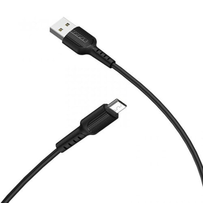 USB кабель Borofone BX16 MicroUSB, длина 1 метр (Черный)