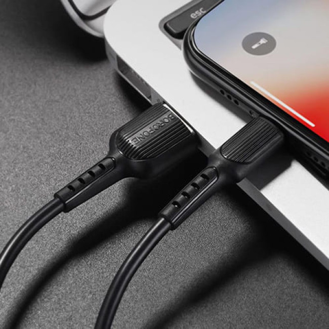 USB кабель Borofone BX16 Lightning, длина 1 метр (Черный) - фото4