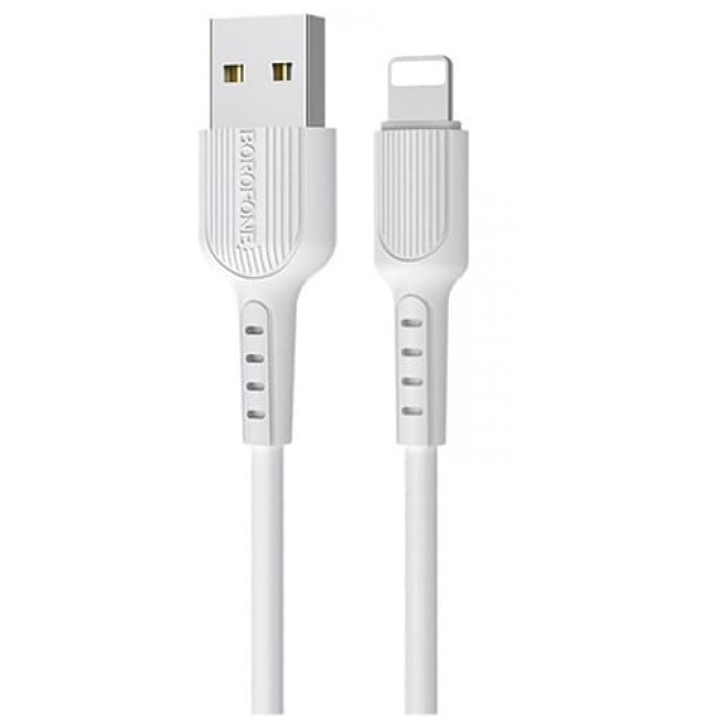 USB кабель Borofone BX16 Lightning, длина 1 метр (Белый)