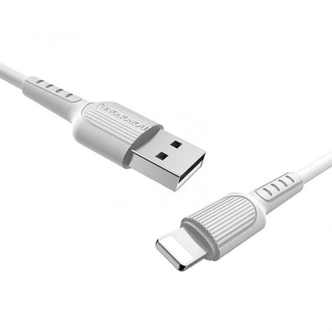 USB кабель Borofone BX16 Lightning, длина 1 метр (Белый)