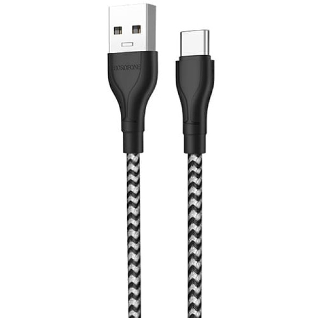USB кабель Borofone BX39 Type-C, длина 1 метр (Черно-белый)