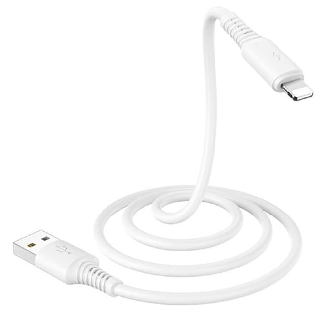 USB кабель Borofone BX47 Coolway Lightning, длина 1 метр (Белый)