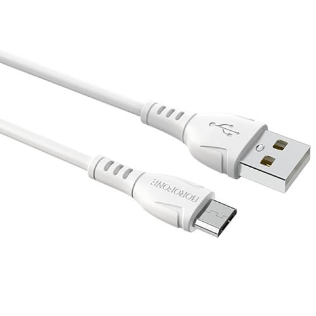 USB кабель Borofone BX51 Triumph MicroUSB, длина 1 метр (Белый)