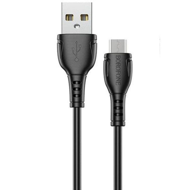 USB кабель Borofone BX51 Triumph MicroUSB, длина 1 метр (Черный) - фото