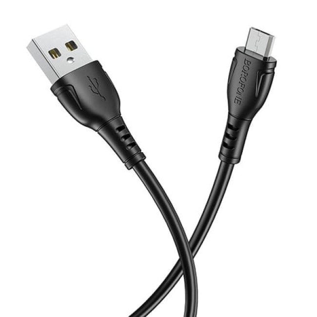 USB кабель Borofone BX51 Triumph MicroUSB, длина 1 метр (Черный)