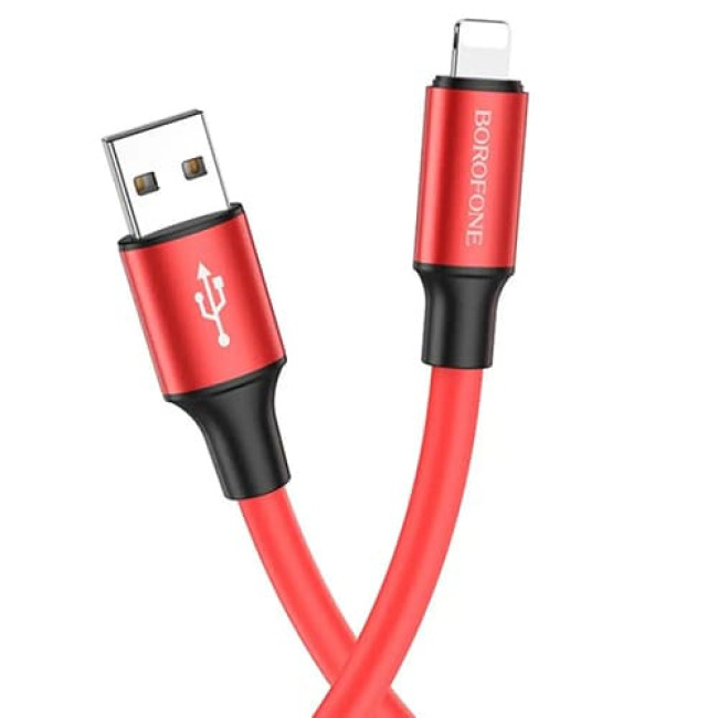 USB кабель Borofone BX82 Bountiful Lightning длина 1 метр (Красный)