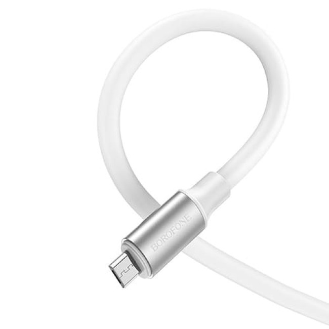 USB кабель Borofone BX82 Bountiful MicroUSB длина 1 метр (Белый)
