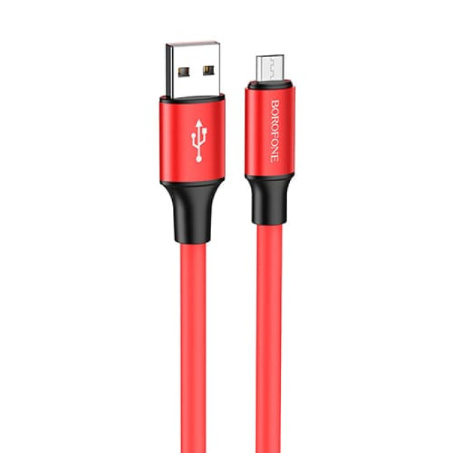 USB кабель Borofone BX82 Bountiful MicroUSB длина 1 метр (Красный)