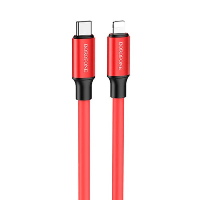 USB кабель Borofone BX82 Bountiful PD Type-C+ Lighting длина 1 метр (Красный)