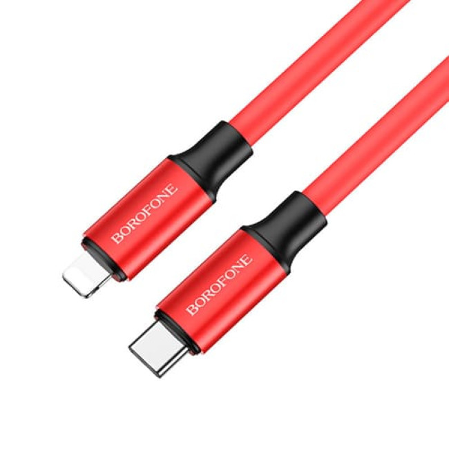 USB кабель Borofone BX82 Bountiful PD Type-C+ Lighting длина 1 метр (Красный)