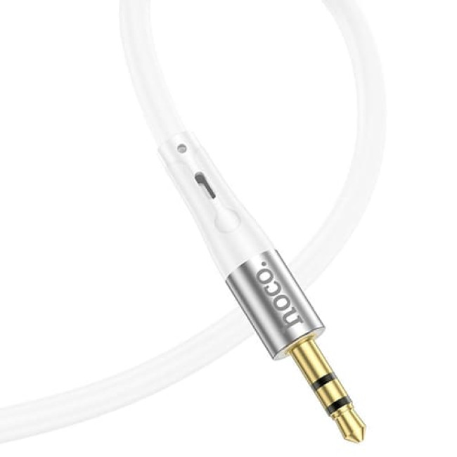 Аудио-кабель AUX Hoco UPA22, длина 1 метр (Белый) - фото3