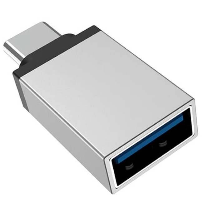 Адаптер OTG Type-C - USB Borofone BV3 (Серебристый)