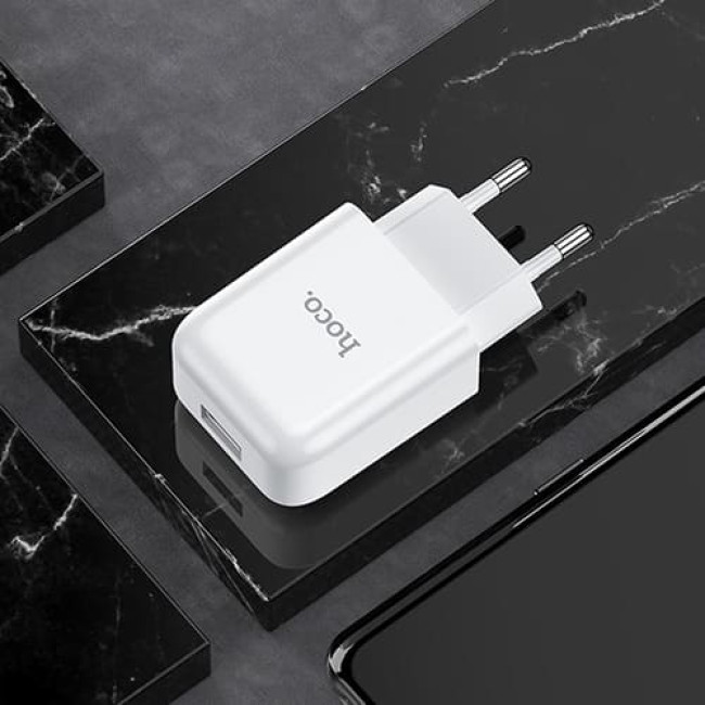 Зарядное устройство Hoco N2 1 USB 2.1A (Белый)