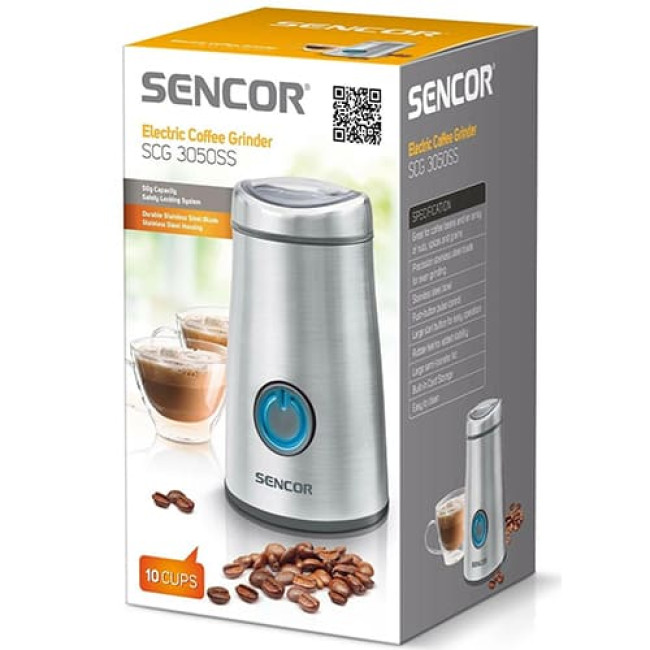Электрическая кофемолка Sencor SCG 3050SS (Серебристый)