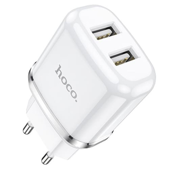 Зарядное устройство Hoco N4 2 USB 2.4A + Type-C кабель (Белый)