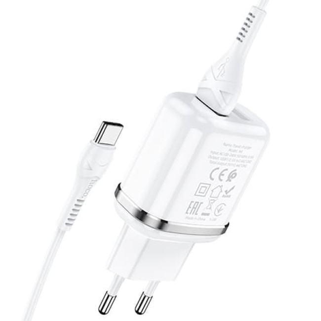 Зарядное устройство Hoco N4 2 USB 2.4A + Type-C кабель (Белый) - фото5