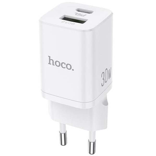 Зарядное устройство Hoco N13 Type-C PD30W QC3.0 + кабель Type-C - Lightning (Белый)