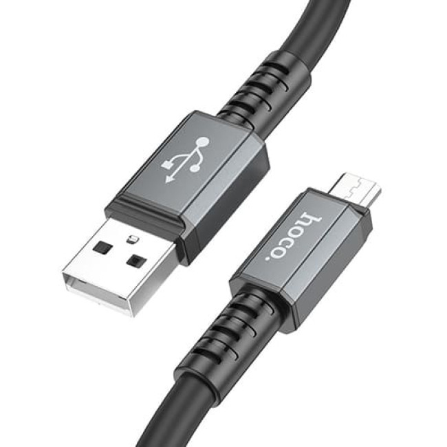 USB кабель Hoco X85 Strength MicroUSB, длина 1 метр (Черный)