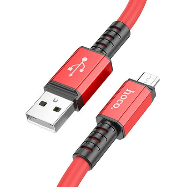 USB кабель Hoco X85 Strength MicroUSB, длина 1 метр (Красный) - фото