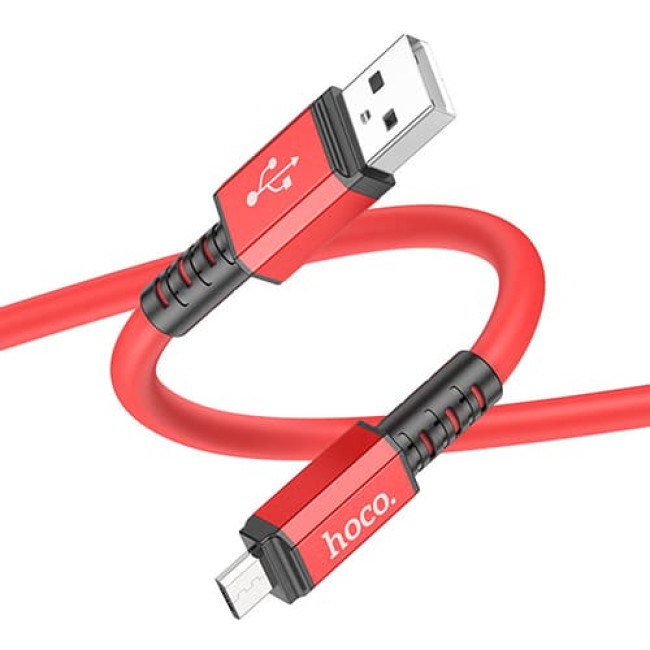 USB кабель Hoco X85 Strength MicroUSB, длина 1 метр (Красный) - фото2