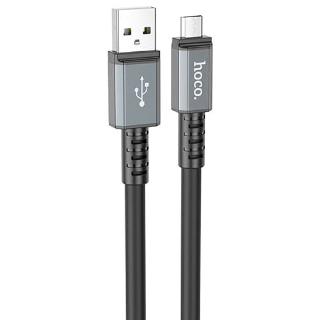 USB кабель Hoco X85 Strength MicroUSB, длина 1 метр (Черный)