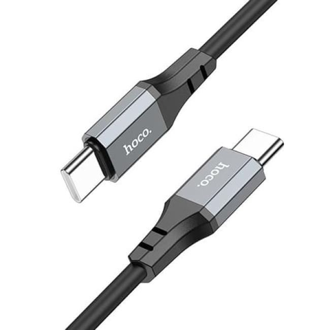 USB кабель Hoco X86 Spear Type-C to Type-C 60W, длина 1 метр (Черный)