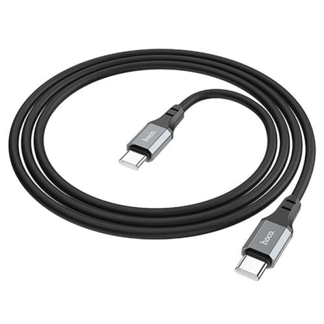 USB кабель Hoco X86 Spear Type-C to Type-C 60W, длина 1 метр (Черный)