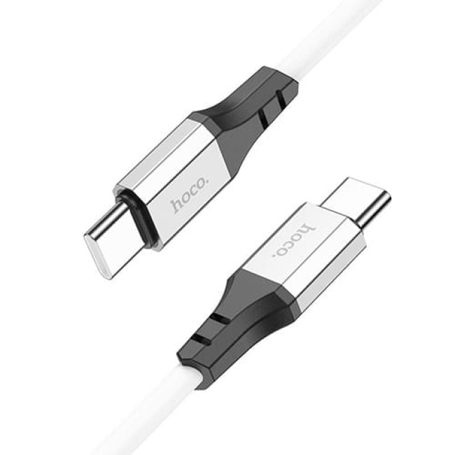 USB кабель Hoco X86 Spear Type-C to Type-C 60W, длина 1 метр (Белый)