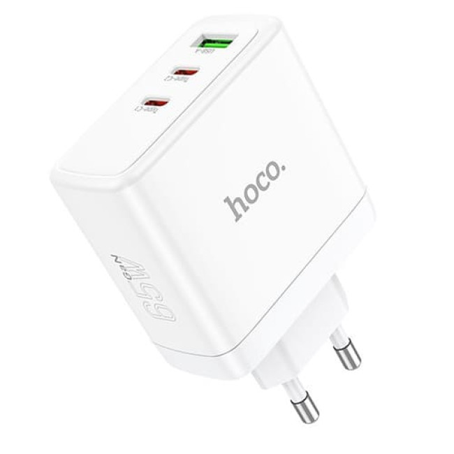 Зарядное устройство Hoco N30 2 USB Type-C PD65W +USB QC3.0 (Белый)