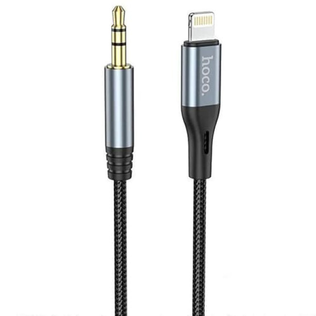 Аудио-кабель AUX c Lightning на 3.5mm Hoco DUP03 Черный