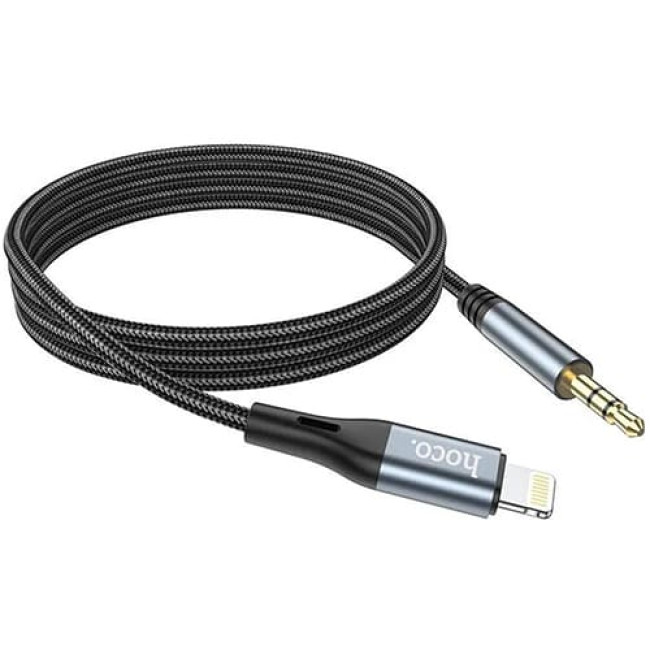 Аудио-кабель AUX c Lightning на 3.5mm Hoco DUP03 Черный